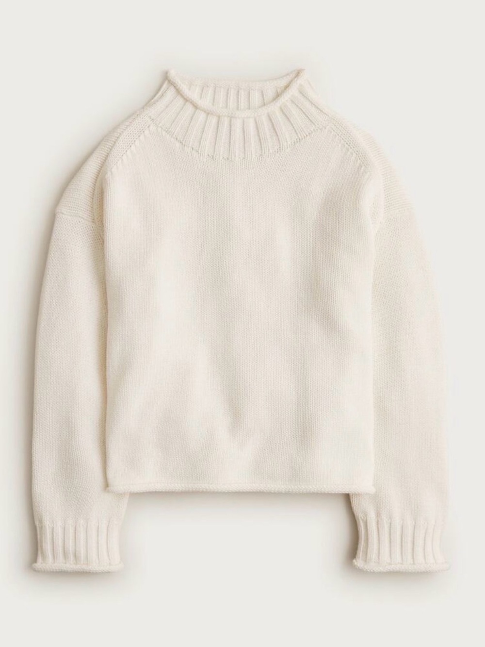 NWT J.Crew 2025 Rollneck Cotton Sweater Ivory Size L CM712 - Picture 8 of 15